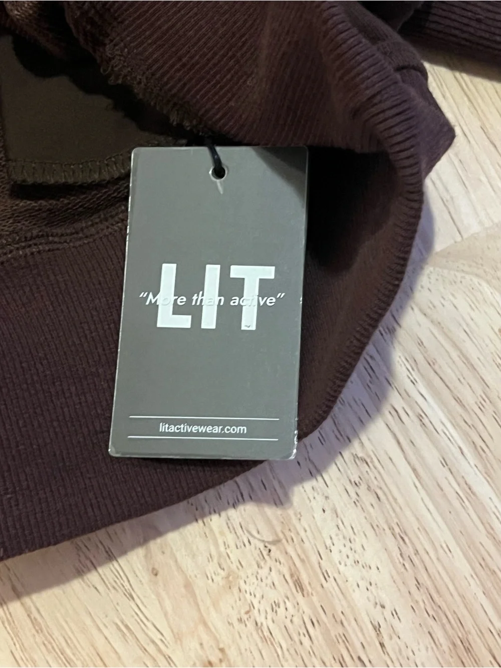 NWT LIT Activewear Chocolate Brown Oversized Funnel Neck Sweatshirt